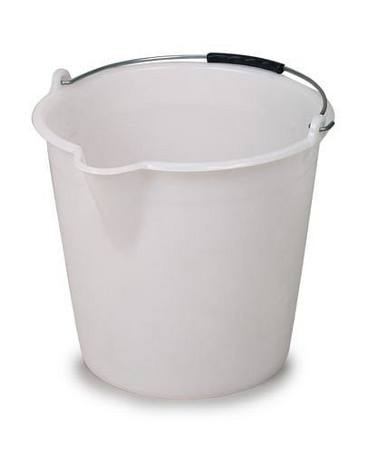 Seau industriel DENIOS en polyéthylène (PE), 12 litres, blanc, UE : 10 pièces, 250-276