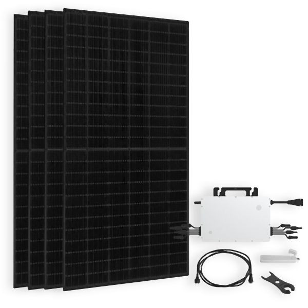 Système solaire Offgridtec Solar-Direct 1800W HMS-2000-4T Alimentation réseau maison Full Black - Câble de connexion 15m - DTU-Lite-S, 4-01-018460-005