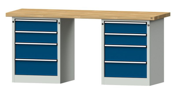Établis ANKE Établi combiné, modèle 840 V, 2000 x 700 x 900 mm, RAL 7035/5010, BMP 50 mm, 415.099