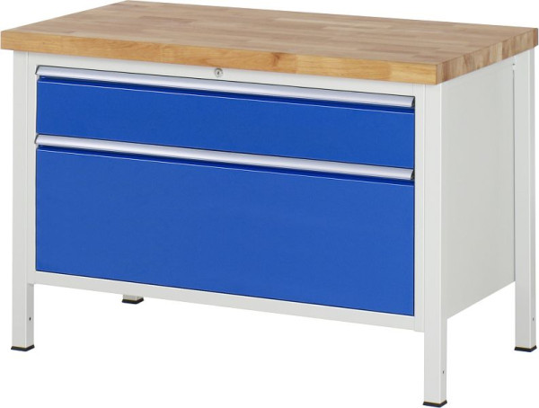 Etabli RAU série 8000 - modèle 8356, L1250 x P700 x H840-1040 mm, base système L1235 x P650 x H800-1000 mm, 03-8356A2-127B4H.11