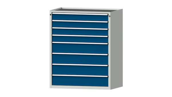 Armoire à tiroirs pour établis ANKE, modèle 4008 V, 1060 x 675 x 1280 mm, RAL 7035/5010, baignoire, 611.514