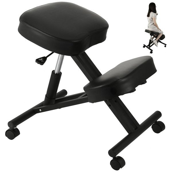 VEVOR chaise genou tabouret genou chaise de bureau réglable en hauteur simili cuir métal 120kg, HB8029-PVCNDNGD001V0