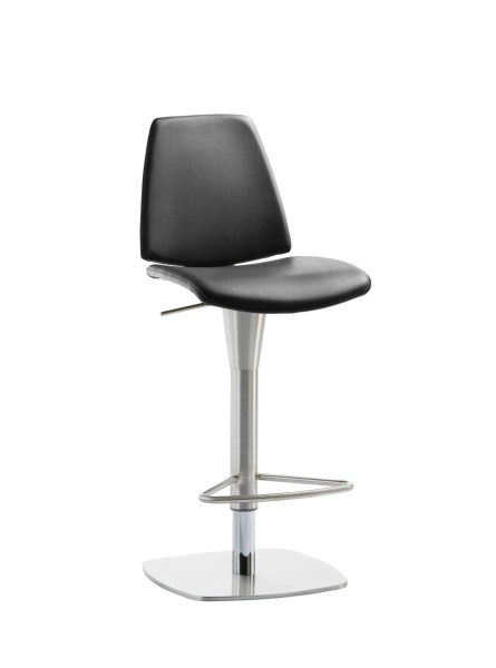 Mayer Sitzmöbel , structure en chrome brossé, aspect acier inoxydable, assise/dossier rembourrés, graphite, modèle déposé, 1274_04_30480