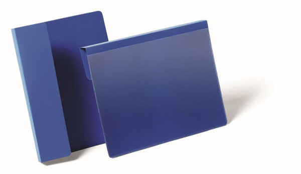 Pochette d'identification DURABLE avec pli A5 paysage, bleu, paquet de 50, 172207