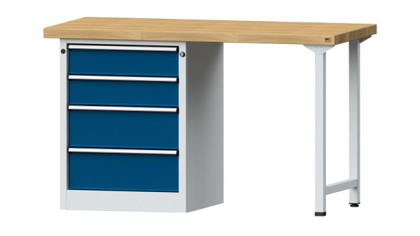 Établis ANKE Établi combiné, modèle 816 V, 1500 x 700 x 900 mm, RAL 7035/5010, BMP 50 mm, 415.003