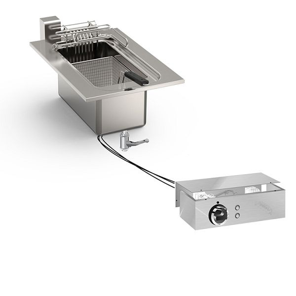 Friteuse encastrable Gastro-Inox 10 litres 7,5 kW, 40 cm avec boîtier de raccordement, 160,516