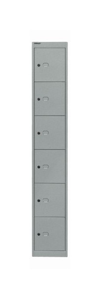 Armoire de bureau Bisley, 1 compartiment, 6 compartiments, argent, CLK126355