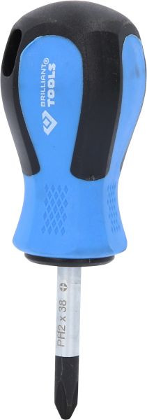 Tournevis Brilliant Tools, PH Phillips, PH2 x 38 mm, forme courte, BT031032