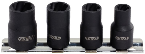 KS Tools Jeu de douilles à profil spiralé 1/4", 4 pièces, 8-13 mm, 913.1450