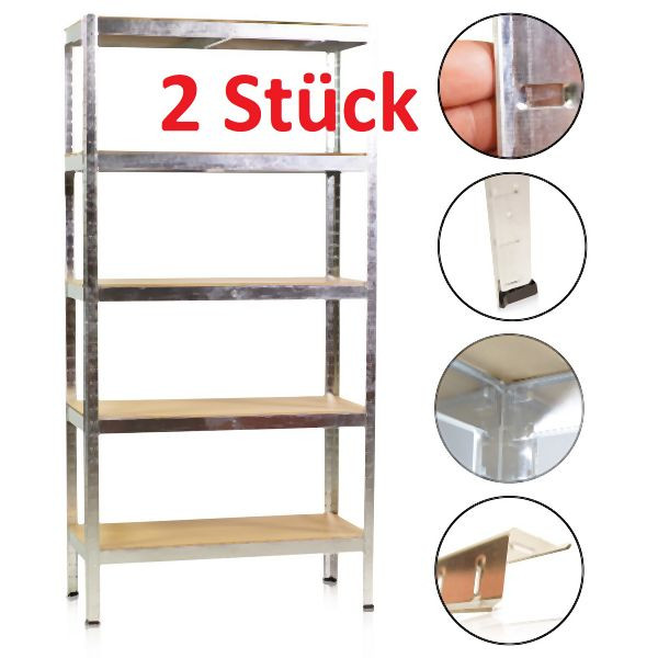 Metra Set 2x étagères robustes 90 x 40 x 180 cm, base MDF, 9710810
