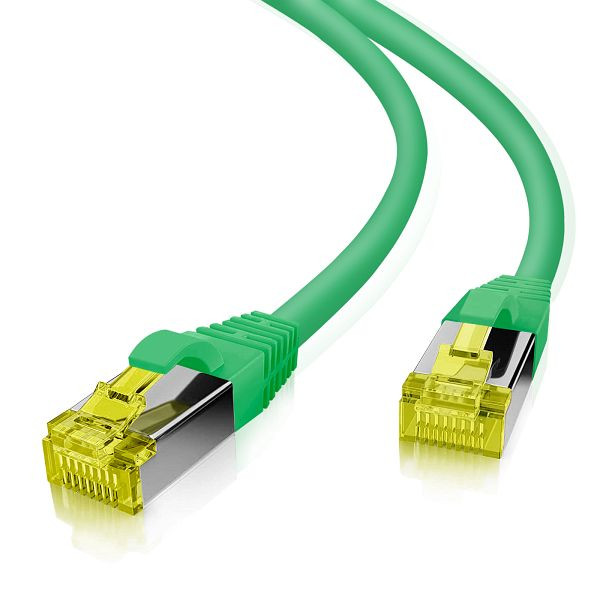 Câble patch Helos S/FTP Cat 6a vert 10,0m, 118117