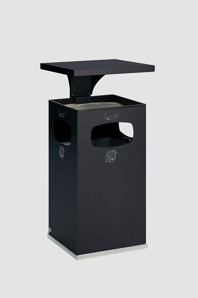 Poubelle / cendrier VAR B 42 avec auvent avec insert intérieur, anthracite, 12241