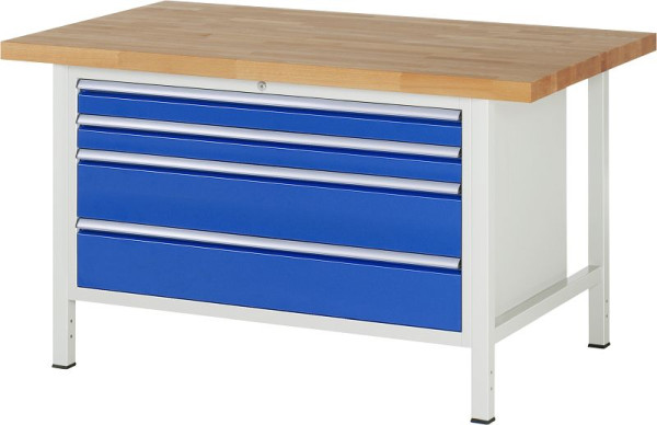 Etabli RAU série 8000 - modèle 8361, L1500 x P900 x H840 mm, base système L1235 x P850 x H800 mm, 03-8361A2-159B4S.11