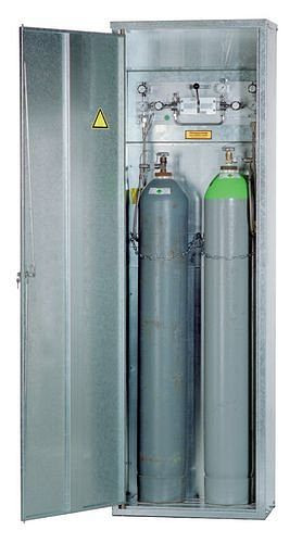 Armoire pour bouteilles de gaz comprimé DENIOS DGF 2 pour 2 bouteilles de gaz comprimé de 50 litres chacune, simple paroi, 116-950
