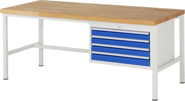 Etabli RAU série 8000 - modèle 8233, L2000 x P900 x H840 mm, base système L1995 x P850 x H800 mm, 03-8233A1-209B4S.11