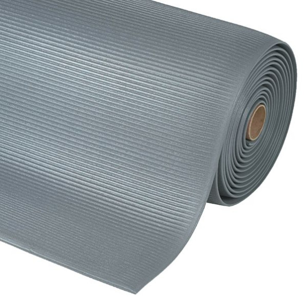 Notrax Crossrib Sof-Tred tapis de travail ergonomique anti-fatigue 406, gris, 91 cm x 18,3 m, 406R0036GY