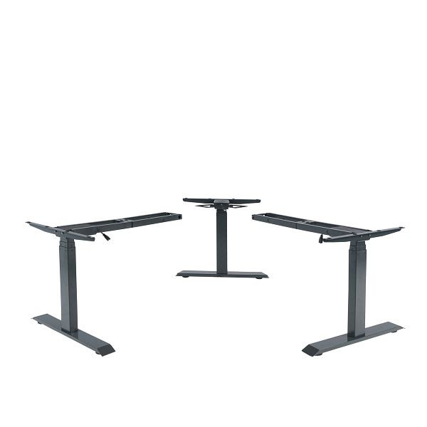 Cadre Mendler 3en1 HWC-D40, cadre de table variable, réglable en hauteur électriquement Mémoire 47kg, gris anthracite, 75761