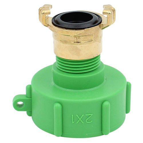 Adaptateur DENIOS IBC, filetage interne S60x6 vers 1 raccord rapide femelle, pack : 3 pièces, 311449
