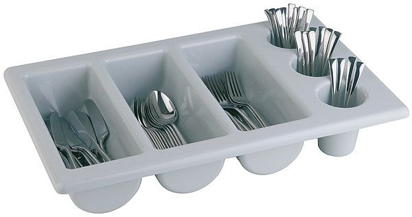Range-couverts APS GN 1/1, 53 x 32,5 cm, hauteur : 10 cm, polypropylène, gris, 11960