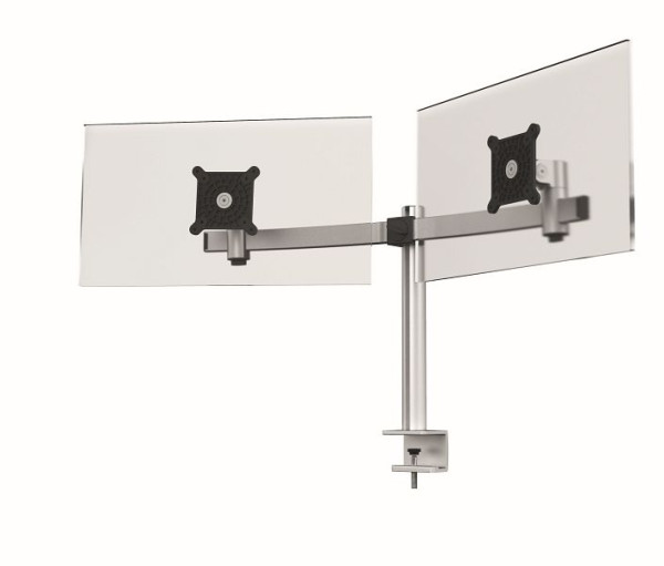 Support d'écran DURABLE pour 2 écrans, pince de table, argent, 508523