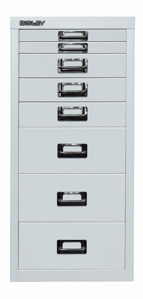 Bisley MultiDrawer™, série 29, DIN A4, 8 tiroirs, gris clair, L298645