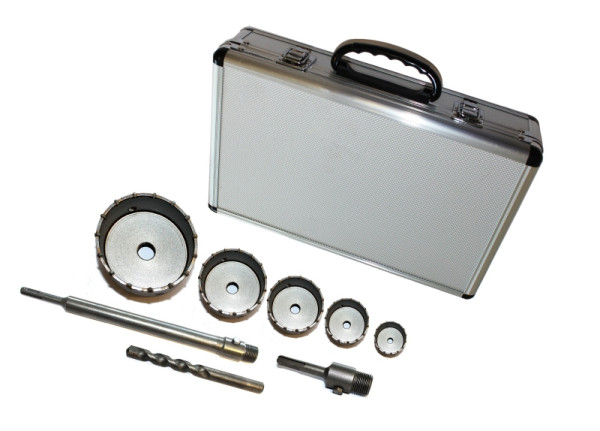 VaGo-Tools trépans de perçage SDS Plus 30-110mm jeu de 8 pièces, BK-8-Alu_xv