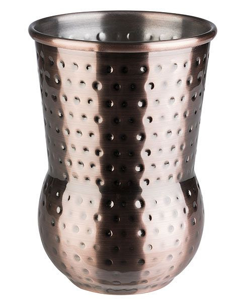 Mug APS -JULEP MUG-, Ø 8 cm, hauteur : 11,5 cm, acier inoxydable, aspect cuivre antique, surface martelée, volume : 0,4 litre, 93336