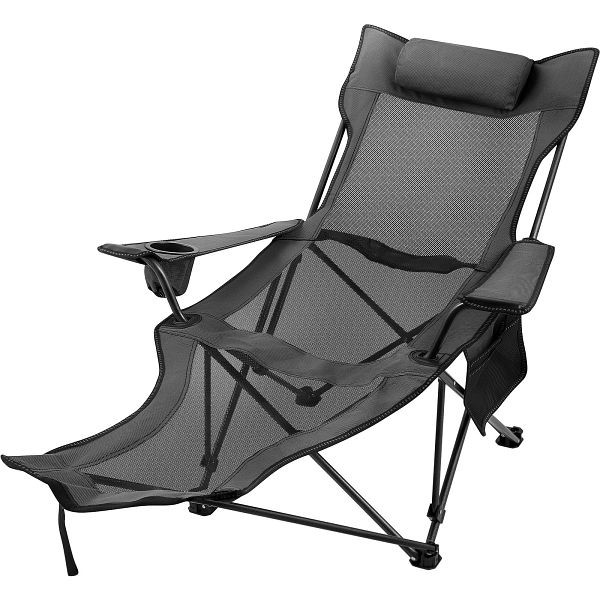 VEVOR – chaise de Camping pliante inclinable grise, chaise pliante en maille, chaise longue de plage, XXTYZDGRAY0000001V0