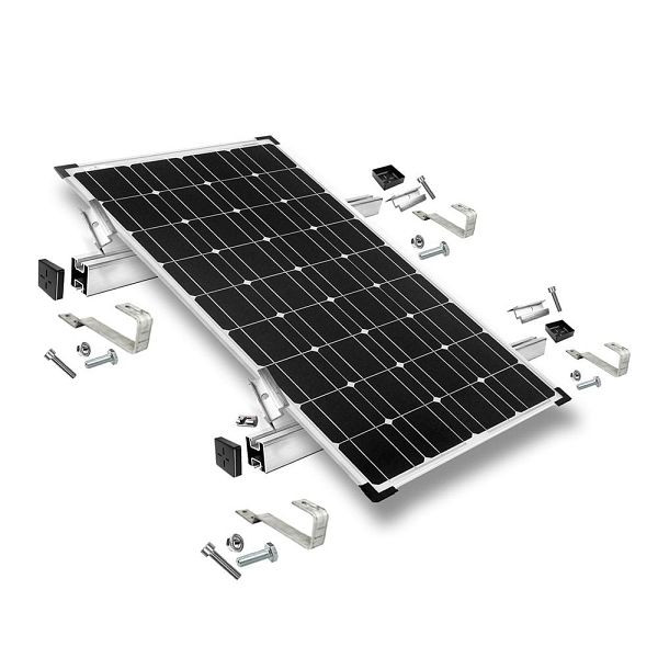 Kit de montage Offgridtec avec crochet de toit à queue lisse pour installation sur toit en pente 1 cadre de panneau solaire hauteur 35 mm, 8-01-013770-002