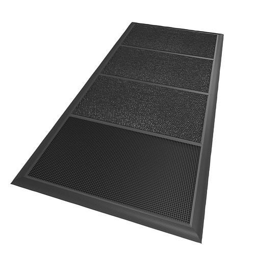 Tapis de désinfection DENIOS SM, caoutchouc naturel, noir/gris, 4 inserts, 914 x 2000 mm, 276-690