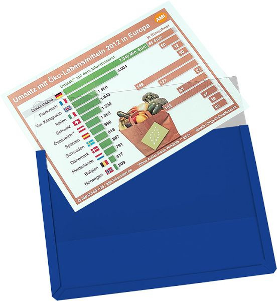 Pochette magnétique Eichner DIN A4, bleu, L 305 x H 217 x P 3 mm, UE : 10 pièces, 9218-01820-08