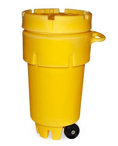 Fût de sécurité DENIOS en PE, avec roues, agrément UN et bouchon à vis, 189 litres, 265-549