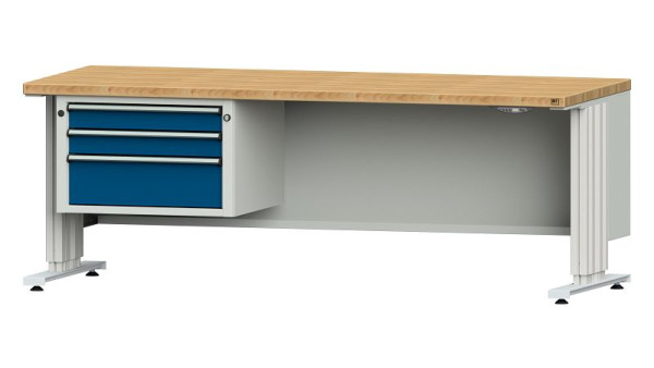 Établis ANKE table de travail LIFT avec sous-structure, modèle 623 VL, 2000 x 800 x 740-1140 mm, RAL 7035/5010, BMP 40 mm, 405.370