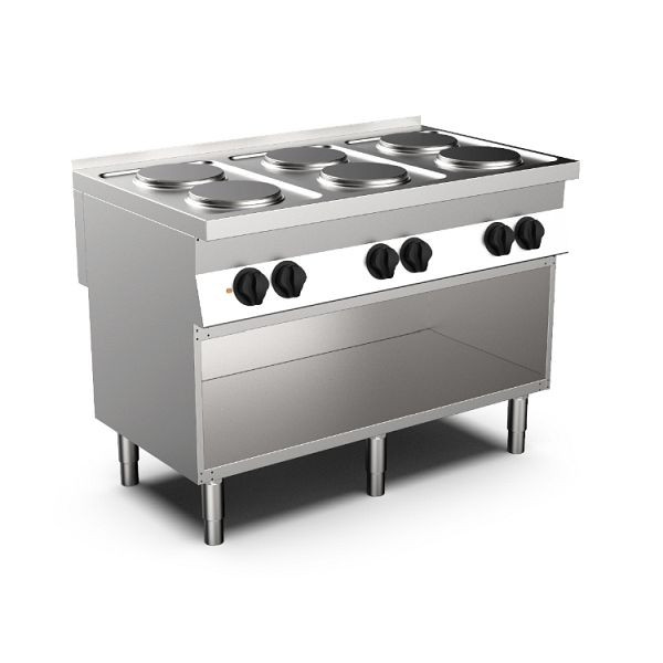 Cuisinière électrique Mareno MO-700 avec 6 plaques de cuisson rondes, 120cm, 170.408
