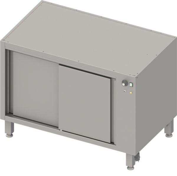 Boîte de base chauffante en acier inoxydable Stalgast version 2.0, pour pieds/cadres de socle, avec portes coulissantes 1500x540x660 mm, BX15580