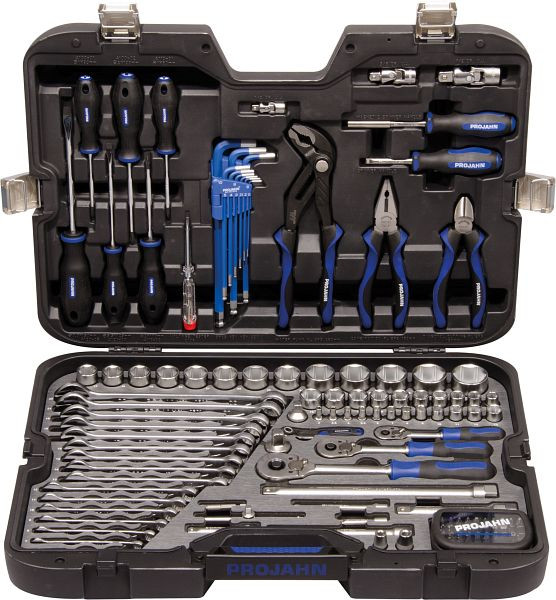 Projahn 1/4 "+ 3/8" + 1/2 " Mallette à outils universelle professionnelle PROJAHN 122 pièces, 39048201
