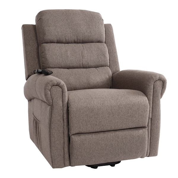 Fauteuil TV Mendler HWC-K63, fauteuil de relaxation, fonction d'inclinaison, aide à se lever, fonction de chauffage de massage, tissu/textile, gris foncé, 94712