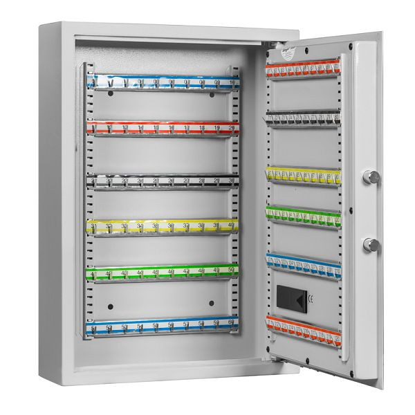 Armoire à clés Eichner avec serrure électronique, capacité pour 120 crochets à clés, 630 x 460 x 130 (HxLxP,mm), couleur : RAL 7035, 9201-00030