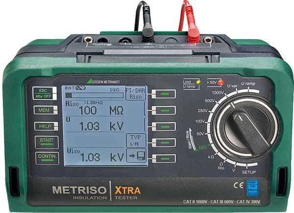 Gossen Metrawatt appareil de mesure d'isolation haute précision, de basse résistance et de tension - avec mémoire METRISO XTRA, M550S