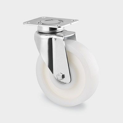 Roulette pivotante TENTE-ROLLEN, roue Ø 125 mm, capacité de charge 600 kg, hauteur de construction 178 mm, D 75 Shore, 3640TOP125P63