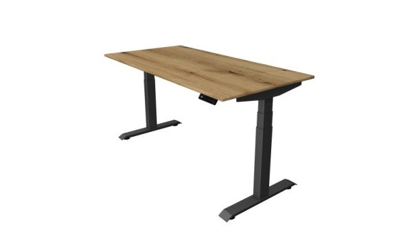 Kerkmann Move 4 table assis/debout, L 1600 x P 800 mm, réglable en hauteur électriquement de 640 à 1290 mm, chêne, 10080655
