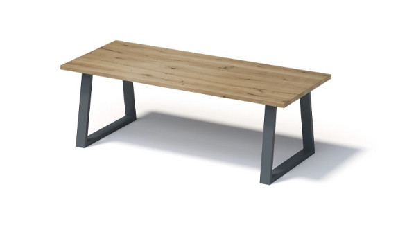 Bisley Fortis Table Regular, 2600 x 1000 mm, bord droit, surface huilée, structure en T, surface: naturel / couleur de la structure: gris anthracite, F2610TP334