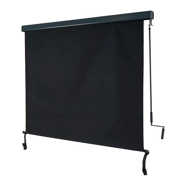 Auvent vertical Mendler HWC-F42, écran de confidentialité pour auvent vertical, store enrouleur extérieur, tissu de protection UV 50, 250x180cm, noir, 69626