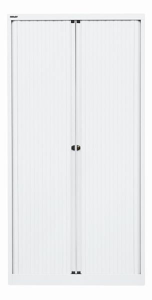Armoire à volet roulant Bisley EuroTambour, 4 étagères, 5 OH, L 1000 mm, volet roulant blanc signalisation, corps blanc signalisation, ET410194SPWW696