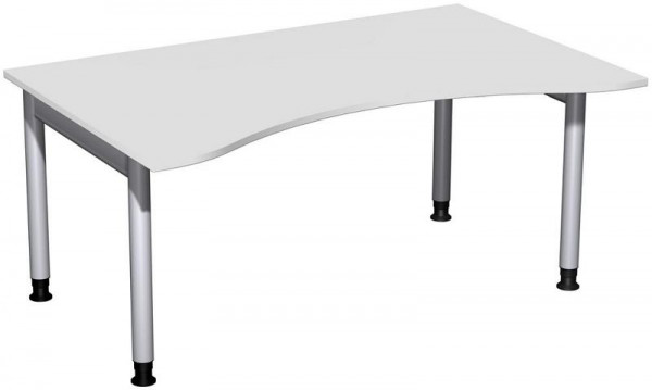geramöbel Bureau ergonomique, réglable en hauteur, 1600x1000x680-820, gris clair/argent, N-657336-LS