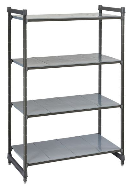 Cambro Camshelving® Basics Plus Unité de base fermée, 190 kg par étagère, 4 étagères, 46 x 91,5 x 183 cm, CBU183672S4580