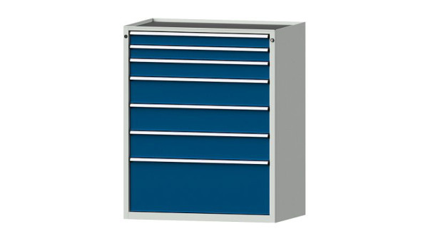 Armoire à tiroirs pour établis ANKE, modèle 4009 V, 1060 x 675 x 1280 mm, RAL 7035/5010, baignoire, 611.516