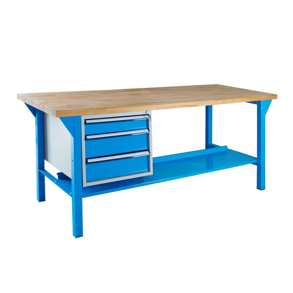 Etabli ADB avec 3 tiroirs, H 850 x P 750 x L1500 mm, 42705