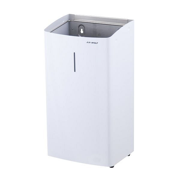 Poubelle Air Wolf d'un volume de 27 litres, série Alpha, H x L x P : 500 x 265 x 200 mm, acier inoxydable blanc, 60-114