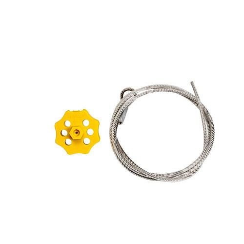 Système d'arrêt DENIOS Hex-Spin, double, avec câble jaune, 312006